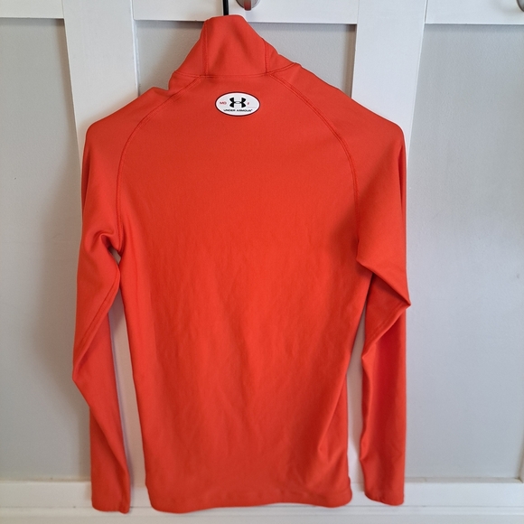 Under Armour Men’s ColdGear Mock Compression Long Sleeve-Orange-Size Medium - Picture 4 of 5